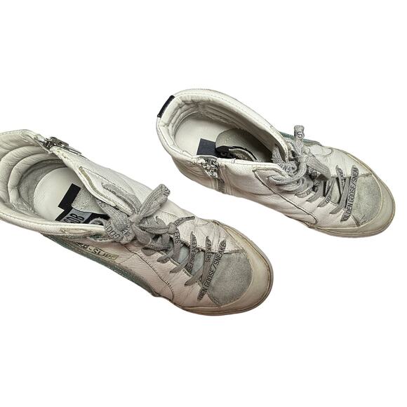 Golden Goose Slide High-Top Sneakers Leopard Star Distressed Leather EU 37 - Picture 5 of 12